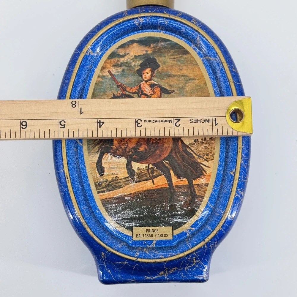 Prince Baltasar Carlos Equestrian Ceramic Decorative Bottle Blue Gold