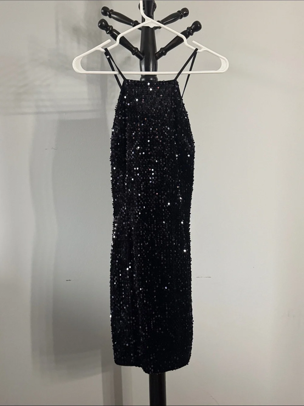 Express Black Sequin Mini Dress