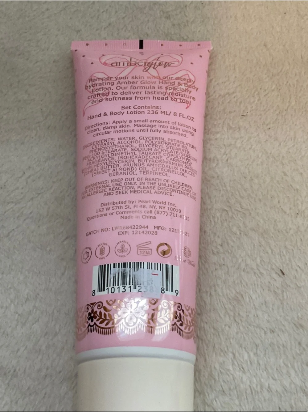 AmberGlo Coco Rose Hand & Body Lotion — Pink